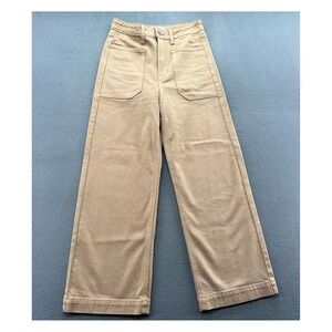 JBD Pants Womens 27 Chino Tan High Waisted Wide Leg Patch Pocket Utility